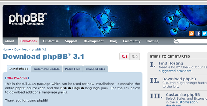 勉強でphpBB3 var3.1.9をインストールしてみた。
