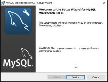 MySQL Workbench 8.0.20を再び試す