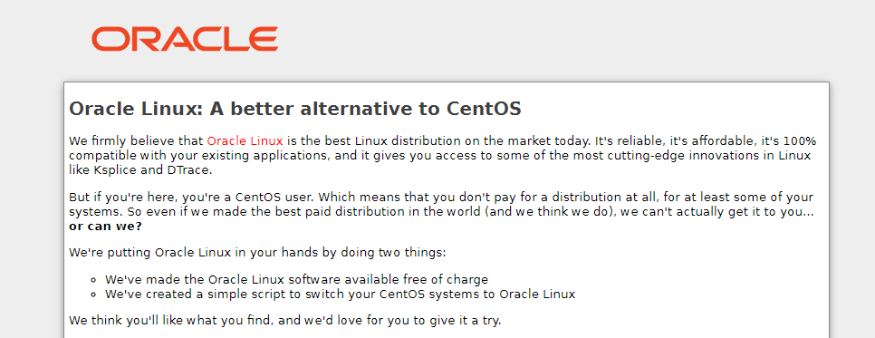 Switch your CentOS systems to Oracle Linux
