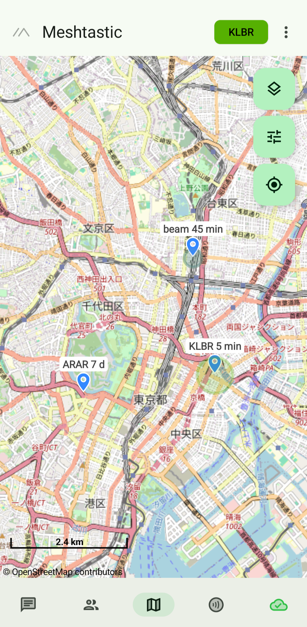 アプリの地図表示